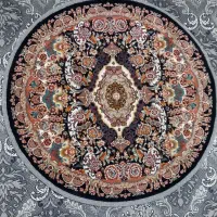 فرش سرمه ای گرد