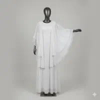 لباس عقد/مجلسی مدل کلوش با رویه شنلی  سفید