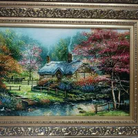 تابلو فرش چله ابریشم منظره/فروشگاه ماندگار اقساطی|تابلو فرش|تهران, بوستان جنگلی لویزان|دیوار