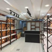 قفسه ی چوب و فلز ، کتابخانه