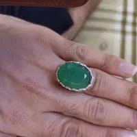 انگشتر فاخر زمرد و شرف الشمس کبیر حکاکی کار دست|جواهرات|کرمان, |دیوار