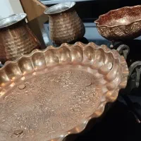 هفت تکه ظروف مس|ظروف سرو و پذیرایی|جیرفت, |دیوار