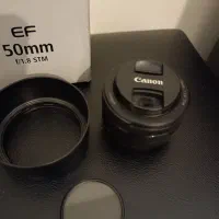 لنز دوربین برند کنون 50mm همراه فیلتر و هود|دوربین عکاسی و فیلم‌برداری|تهران, بنی‌هاشم|دیوار