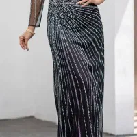 لباس مزونی سنگ کاری شده مجلسی