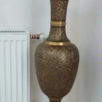 گلدان برنج سیاه قلم