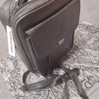 کیف رودوشی بنددار مشکی و قهوه‌ای