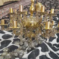 لوستر برنزی ۸شاخه ۱۶لامپه