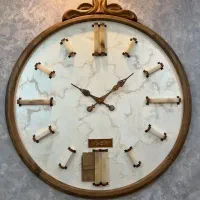 ساعت دیواری چوبی لوکس با اعداد سنگ مرمر مدل رسپینا