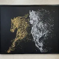 تابلو نقاشی رنگ روغن اسب سرکش