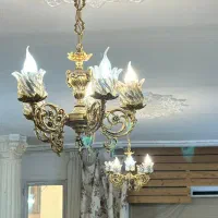 لوستر برنزی ۳ عدد|لوستر و چراغ آویز|کرج, دهقان ویلا|دیوار