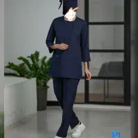 تونیک و شلوار (اسکراب) پزشکی سرمه‌ای زنانه