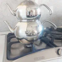 کتری و قوری استیل ترک با زیره چدن