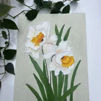 تابلو نقاشی گل نرگس برجسته|تابلو، نقاشی، عکس|بابل, |دیوار
