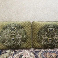 ۶ عدد پشتی مخمل طرح گل، بسیار شیک و سالم