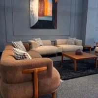 مبلمان ،مبل راحتی دسته چوب ویدا ۸نفره*