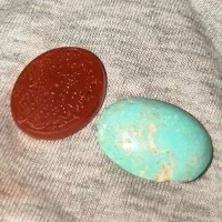 سنگ عقیق خراسان با آیه رزق و فیروزه کرمان