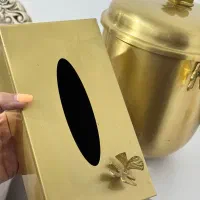 جا دستمال کاغذی سطل طلایی