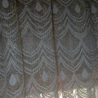 ۶متر پرده پلیسه گیپور همراه با گیپور قهوه ای