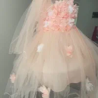 لباس مجلسی ژپون دار و تور دار نو
