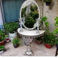 آینه شمعدان شیک در حد نو .مناسب جهیزیه وعقد