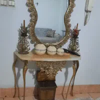 آینه و شمعدان و شمع های دکوری برنج اصل