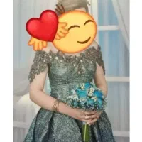 لباس مجلسی سنگ دوزی ،مزون دوزی شده،همراه با ست تاج