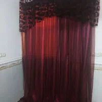 پرده حریر زرشکی