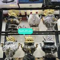 سماورگازی طرح سنگ آیلار با قوری و ارسال