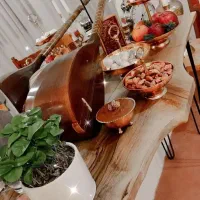 کنسول و آیینه روستیک چوب گردو
