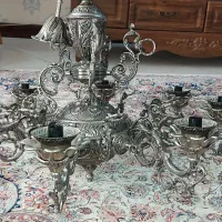 لوستر برنزی جنس آلومینیوم ۸ شاخه|لوستر و چراغ آویز|مشهد, شهرک رازی (شهرک غرب)|دیوار
