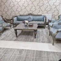 مبلمان استیل چوب راش 7 نفره پارچه‌ای|مبلمان خانگی و میز عسلی|شیراز, شهرک بهشتی|دیوار