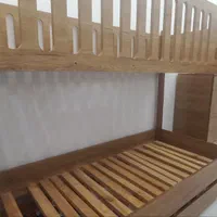 تخت دوطبقه چوب و ام دی اف|تخت و سرویس خواب|فومن, |دیوار