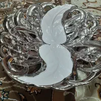 میوه خوری سفید و نقره ای نگین دار|ظروف سرو و پذیرایی|رشت, پل تالشان|دیوار