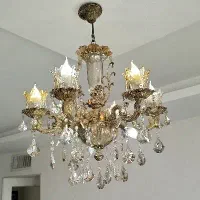 لوستر برنزی سنگین ۶شاخه