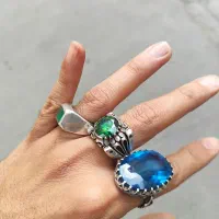 انگشتر های جواهری وخاص.موزنایت زمرد و توپاز|جواهرات|رباطکریم, نصیرشهر|دیوار