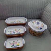 سوفله خوری و تابه گل پنبه ای سرامیک قدیمی