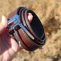 کمربند دورو چرم طبیعی