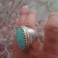 انگشتر فیروزه سنگین وزن رکاب دست ساز 41گرم|جواهرات|خواف, |دیوار