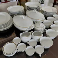سرویس چینی سفید لی طلایی ۶۰ تکه ژاپنی