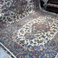 فرش دستباف جفت ۶ متری کرم طرح تبریز خطیبی دستبافت