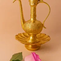 آفتابه و لگن آبکاری طلا،تزئینی،خاص و مناسب جهیزیه