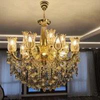 لوسترکریستالی ۱۰شاخه ،25 شعله، ۱۵ لاله،گارانتی دار