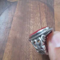 انگشتر عقیق اصل با رکاب زیبای نقره