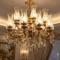 لوستر چهارده شاخه برنجی