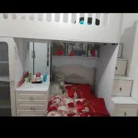 تخت دو طبقه قیمت چوب وکیوم اصل|تخت و سرویس خواب|شوش, |دیوار