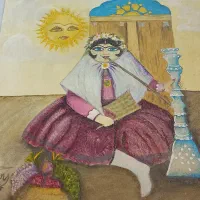 تابلو زن قاجاری