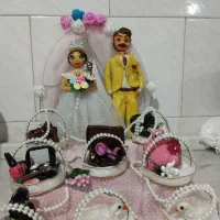 عروس وداماد صفرتاصدکاردست|صنایع دستی و سایر لوازم تزئینی|صحنه, |دیوار