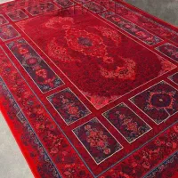 فرش 1200 شانه با نقشه کتیبه لاکی سبز تهران|فرش|قائن, |دیوار