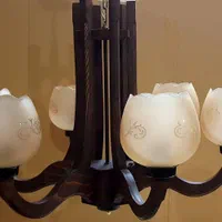 لوستر و تک شاخه چوبی|لوستر و چراغ آویز|کرج, گوهردشت|دیوار