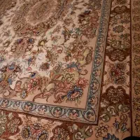 دو تخته فرش دستباف چله ابریشم